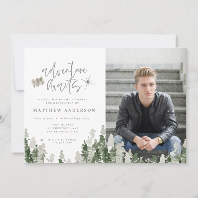 Adventure awaits graduation photo announcement (Front)