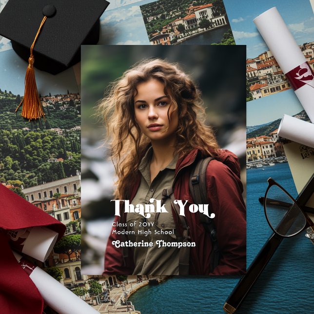 Adventure Awaits Graduation Thank You Card (Adventure Awaits Graduation Thank You Card)