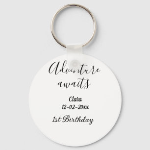 Adventure awaits happy 1st birthday name date simp key ring