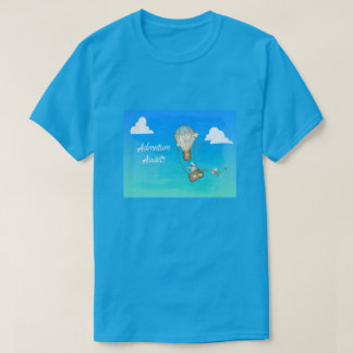 Adventure Awaits Hot Air Balloon Monkey Animals  T-Shirt