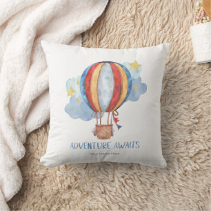 Adventure Awaits Hot Air Balloon Nursery Baby Kids Cushion