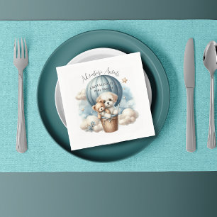 Adventure Awaits Hot Air Balloon Puppy Baby Shower Napkin