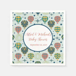 Adventure Awaits Hot Air Balloon Sage Baby Shower Napkin