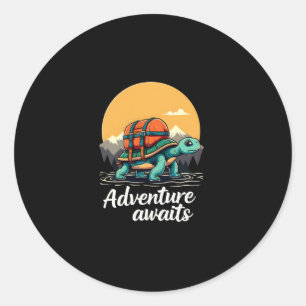 Adventure Awaits is Hiking Adventures is Outdoor A Classic Round Sticker