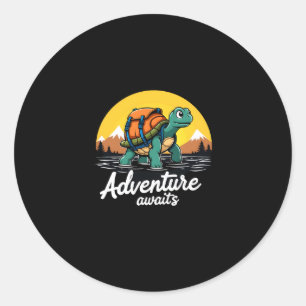 Adventure Awaits is Hiking Adventures is Outdoor A Classic Round Sticker
