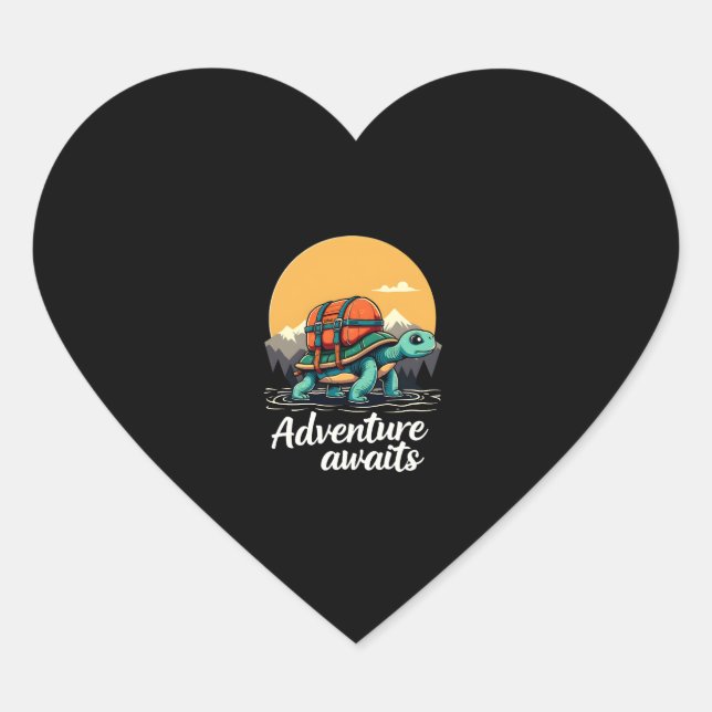 Adventure Awaits is Hiking Adventures is Outdoor A Heart Sticker (Front)