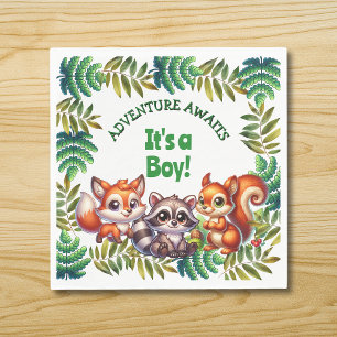 Adventure Awaits It's a Boy Baby Shower Napkin