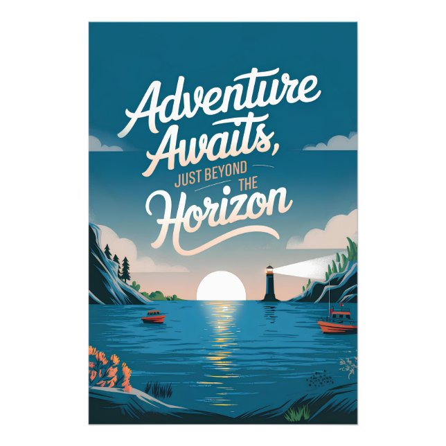 Adventure awaits, just beyond the horizon photo print (Front)