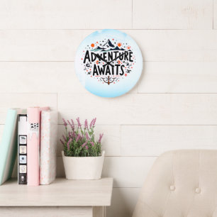 Adventure Awaits Large Clock