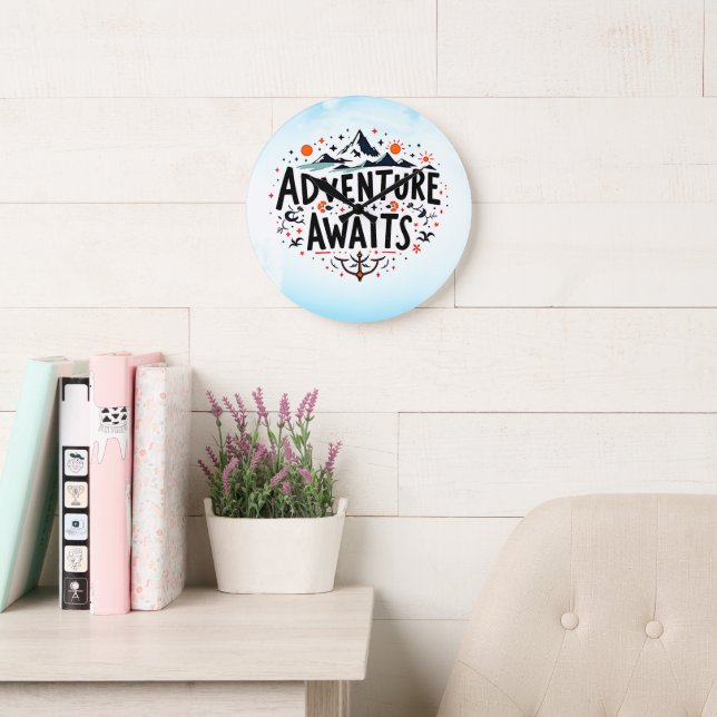 Adventure Awaits Large Clock (Reading Room)