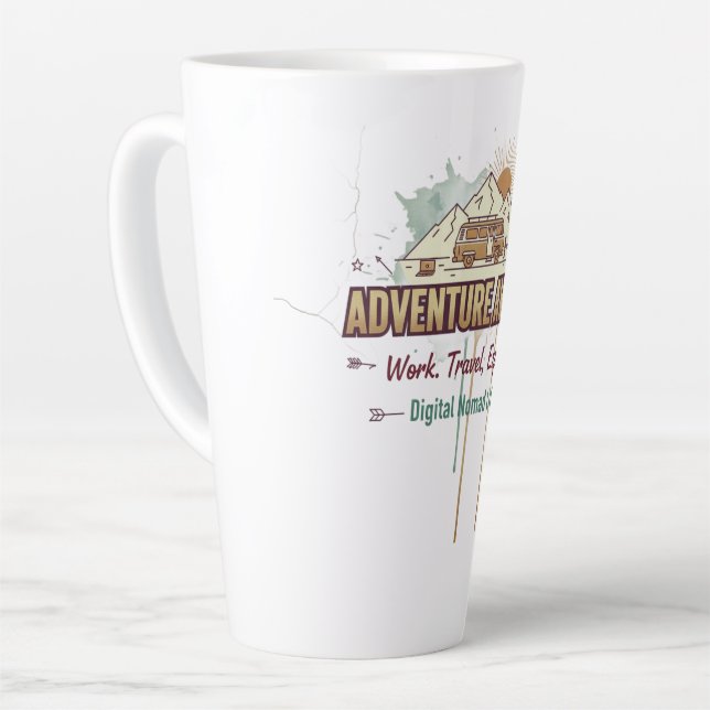 Adventure Awaits  Latte Mug (Left Angle)