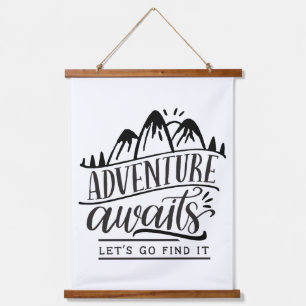 Adventure awaits let's find it hanging tapestry
