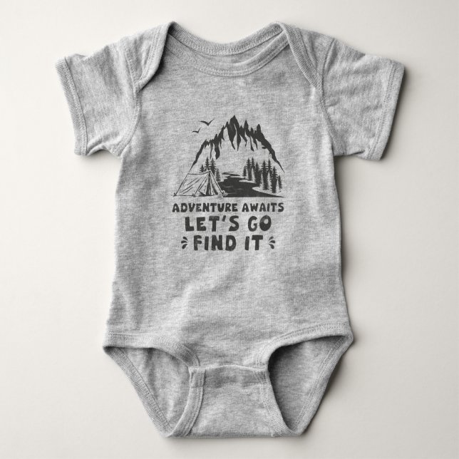 Adventure Awaits Let's Go Find It Baby Bodysuit (Front)