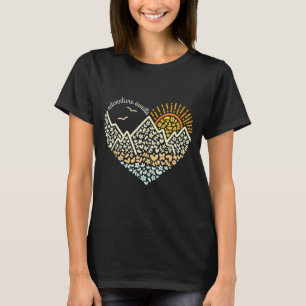 Adventure awaits love mountains heart nature lover T-Shirt