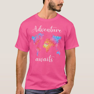 Adventure Awaits Mandala World Map Travel Outdoor  T-Shirt