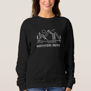 Adventure Awaits Minimalist Simple Traveling Mount Sweatshirt