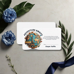 Adventure Awaits Modern Globe Baby Shower Enclosure Card