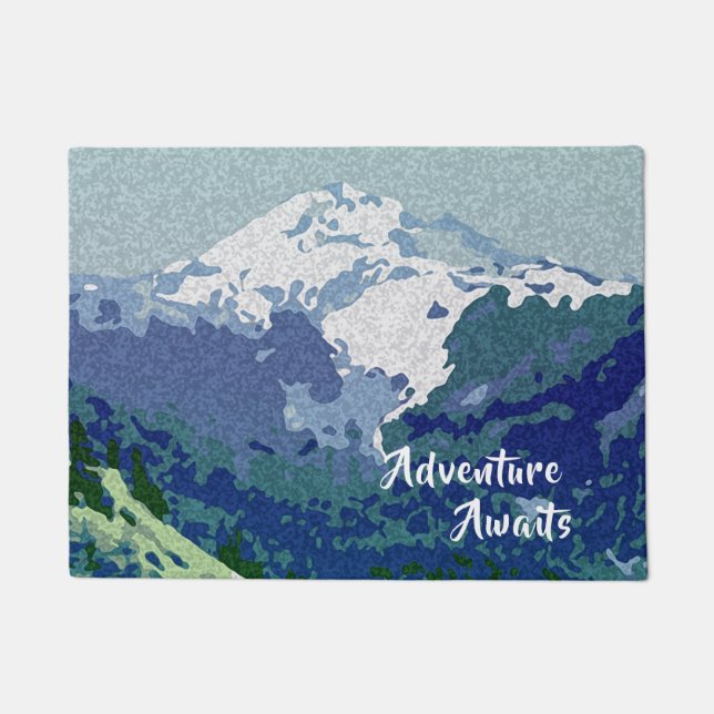 Adventure Awaits Mount Hood Doormat (Front)