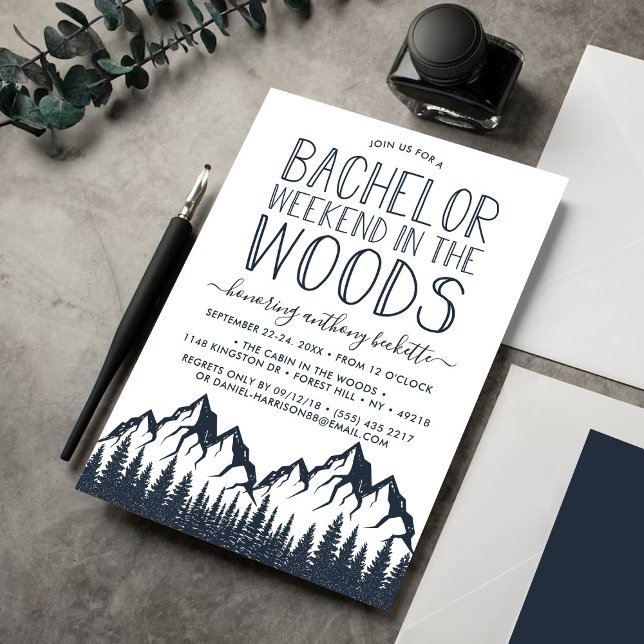 Adventure Awaits! Mountain Bachelor Weekend Invitation (Creator Uploaded)