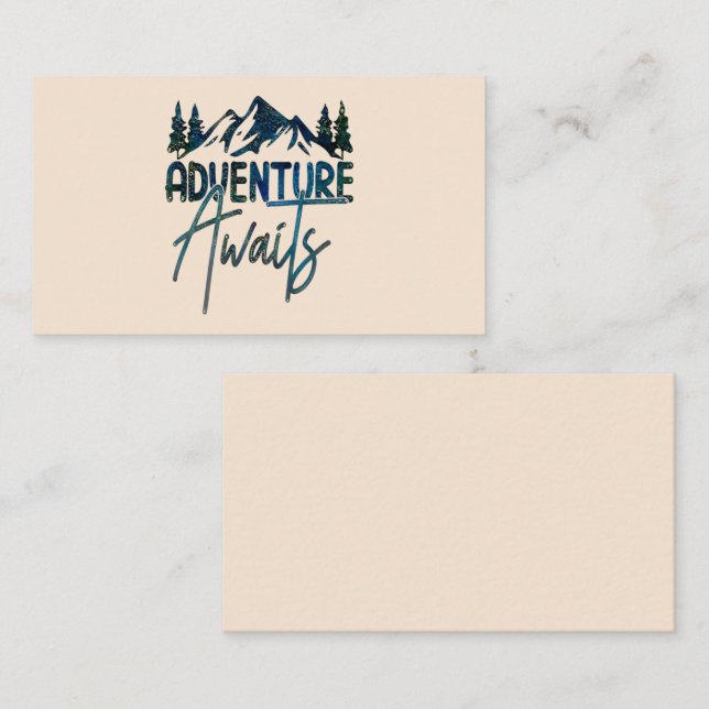 Adventure Awaits, Mountain Business Card (Front/Back)