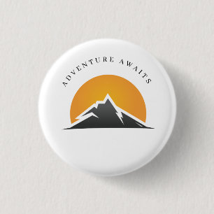 Adventure Awaits Mountain Button