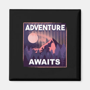 Adventure Awaits Mountain Climbing Outdoor Hiking Magnet