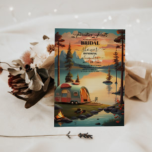 Adventure Awaits Mountain Forest Bridal Shower Invitation