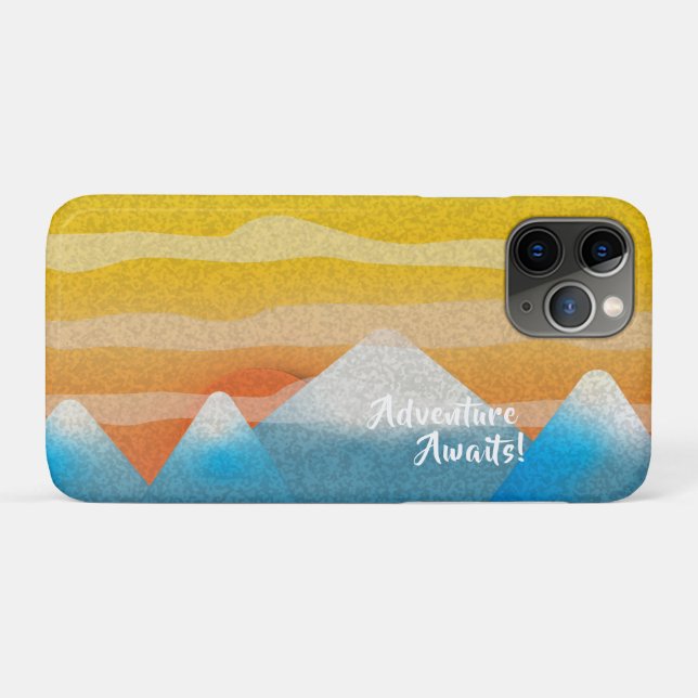 Adventure Awaits Mountain Sunset Case-Mate iPhone Case (Back (Horizontal))
