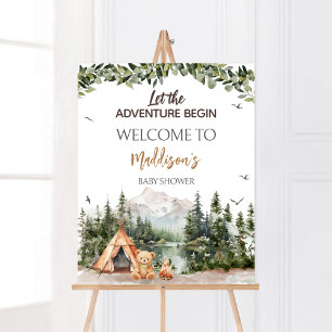 Adventure Awaits Mountain Welcome Poster