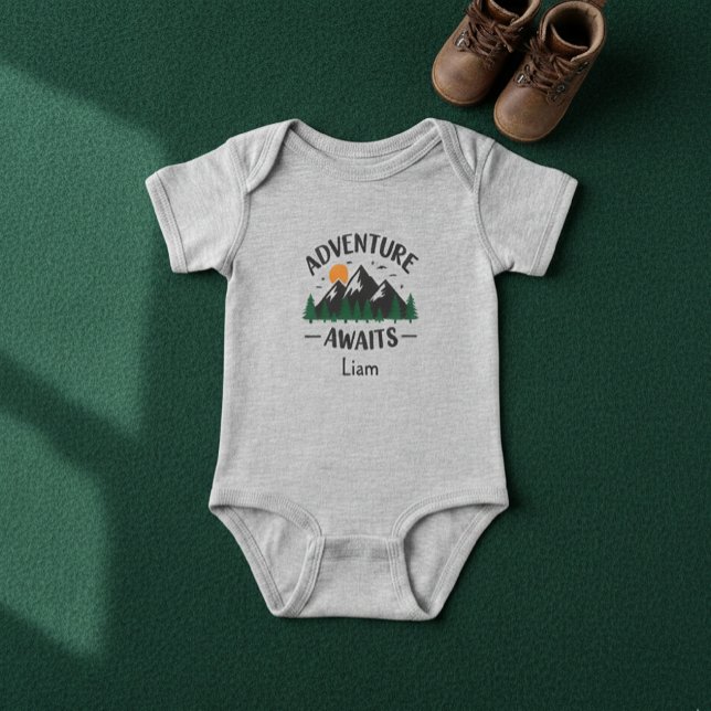 Adventure Awaits Mountains Personalized  Bodysuit (Creator Uploaded)
