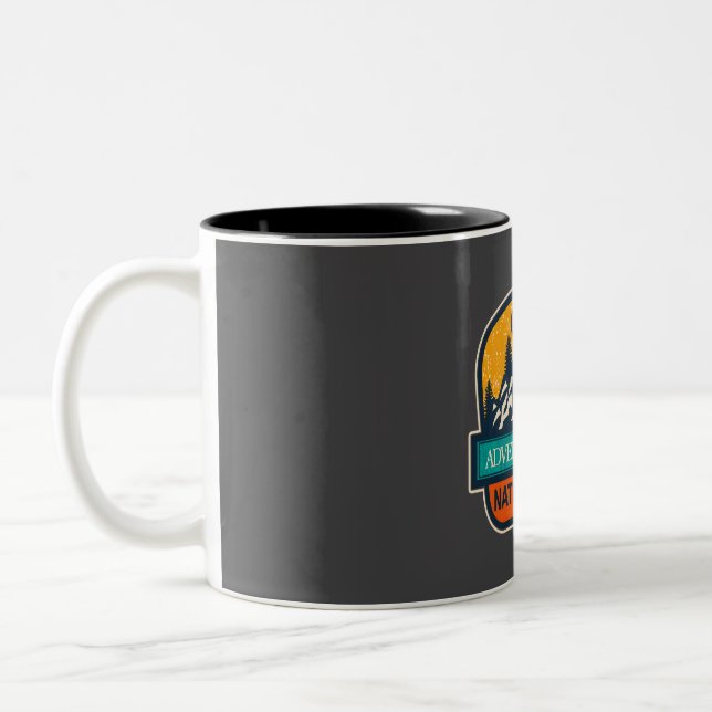 Adventure awaits national park  Two-Tone coffee mug (Left)
