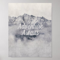 Adventure Awaits Nature Misty Mountain Quote