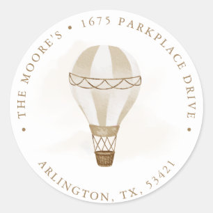 Adventure Awaits Neutral   Return Address Classic Round Sticker