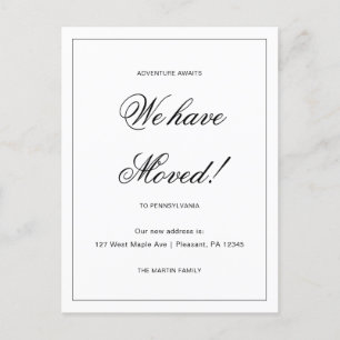 Adventure Awaits New Address Moving Announcement Postcard