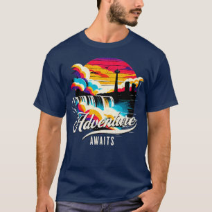 Adventure Awaits Niagara Falls Vintage Design T-Shirt