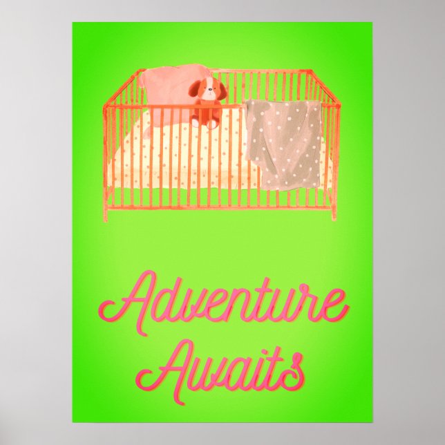 Adventure Awaits Nursery Wall Art Print (Front)