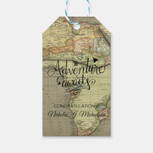 Adventure Awaits Old World Map Gift Tags