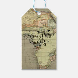 Adventure Awaits Old World Map Gift Tags