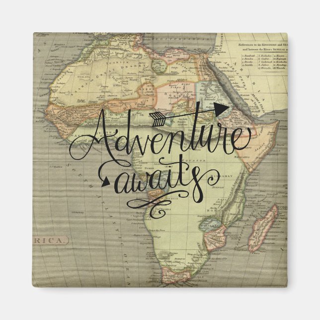 Adventure Awaits Old World Map Magnet (Front)