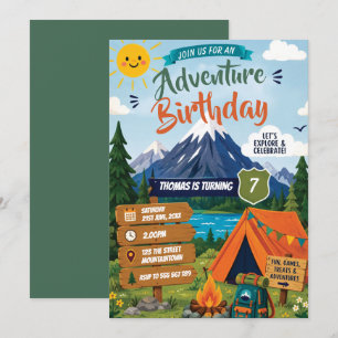 adventure awaits outdoor birthday invitation