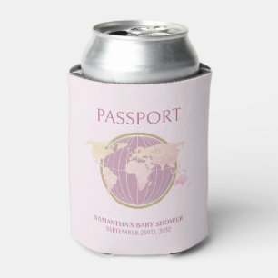 Adventure Awaits Passport-Themed Baby Shower Can Cooler