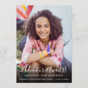 Adventure Awaits   Photo Graduation Announcement