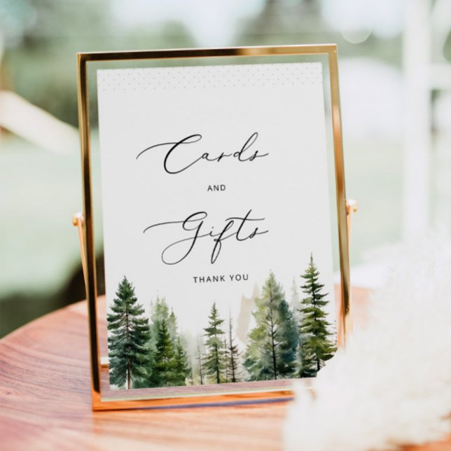 Adventure awaits pine trees cards and gifts poster (Creator Uploaded)