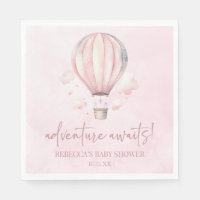 Adventure Awaits! Pink Hot Air Balloon Baby Shower
