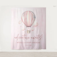 Adventure Awaits! Pink Hot Air Balloon Baby Shower