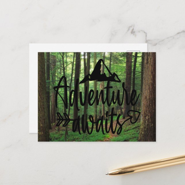 Adventure Awaits Postcard (Front/Back In Situ)