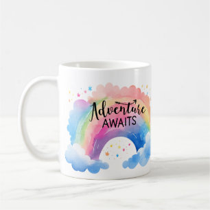 Adventure Awaits Rainbow Coffee Mug