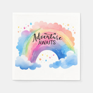 Adventure Awaits Rainbow Napkin