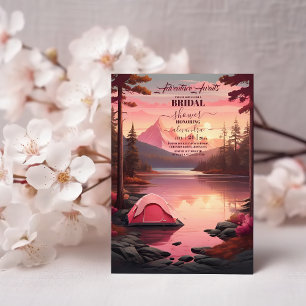 Adventure Awaits Retro Mountain Bridal Shower Invitation
