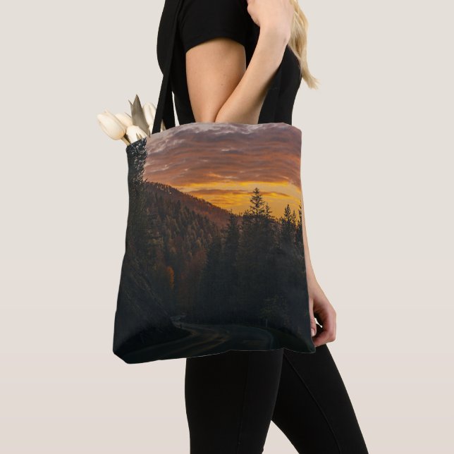 Adventure Awaits: Road & Forest Tote Bag (Close Up)
